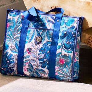 SOLD Lilly Pulitzer Blue and Pink Floral Tote